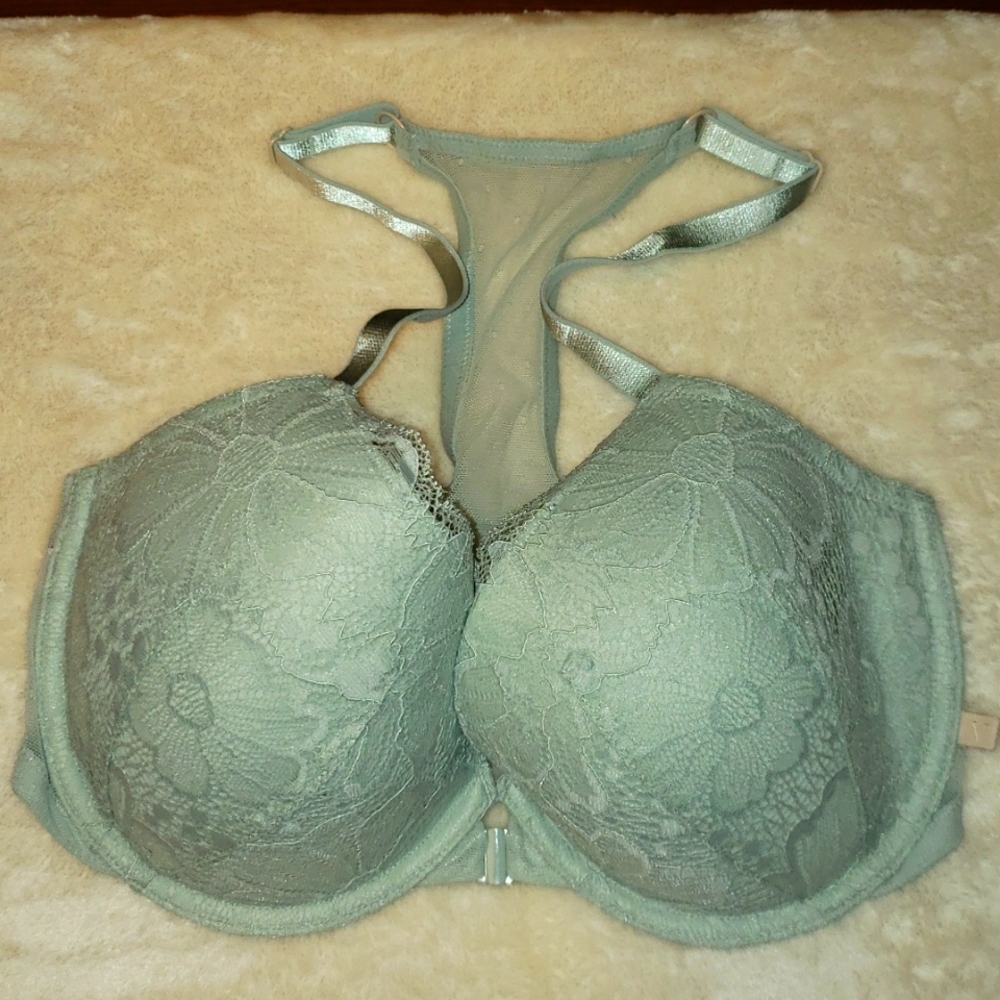 Victoria's Secret Racerback/Demi Light Green Bra Size 32DDD
